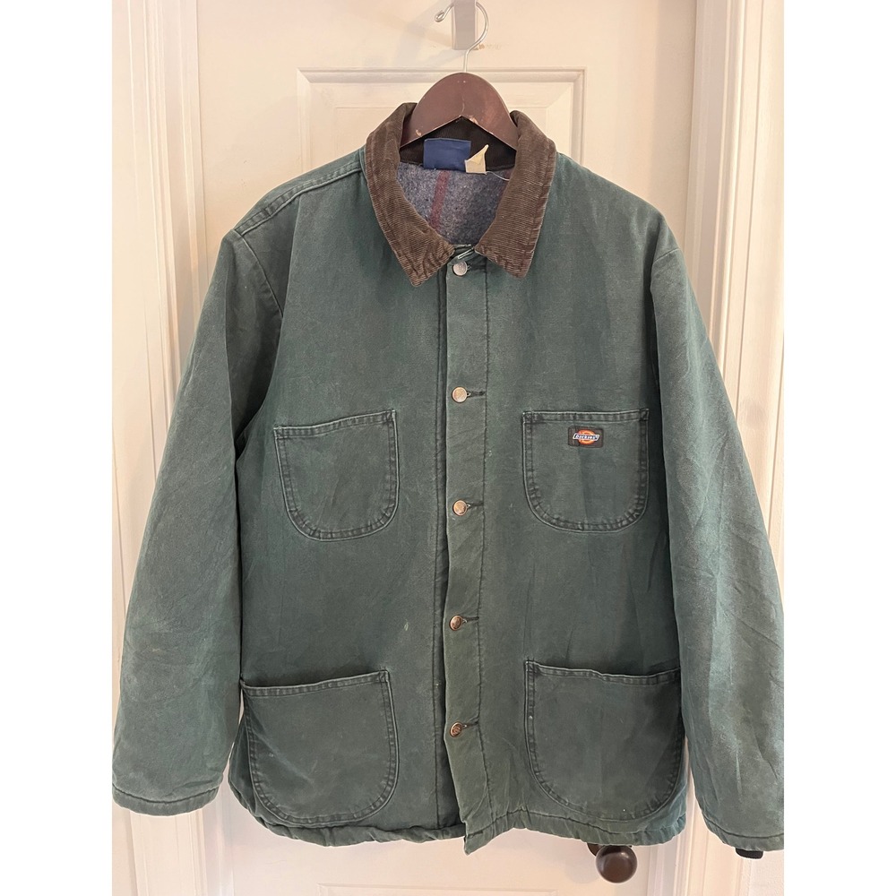 Vintage Dickies Mens Hunter Green Blanket Lined Canvas‎ Chore Coat